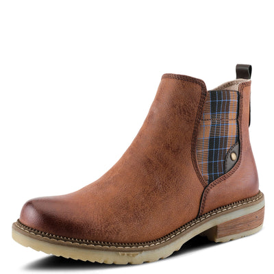 Spring Step Women's Nonia Sneaker for Women | Chelsea Inspired Ankle Boots with Plaid Elastic Stretch Brown EU 42 / US 10.5-11
