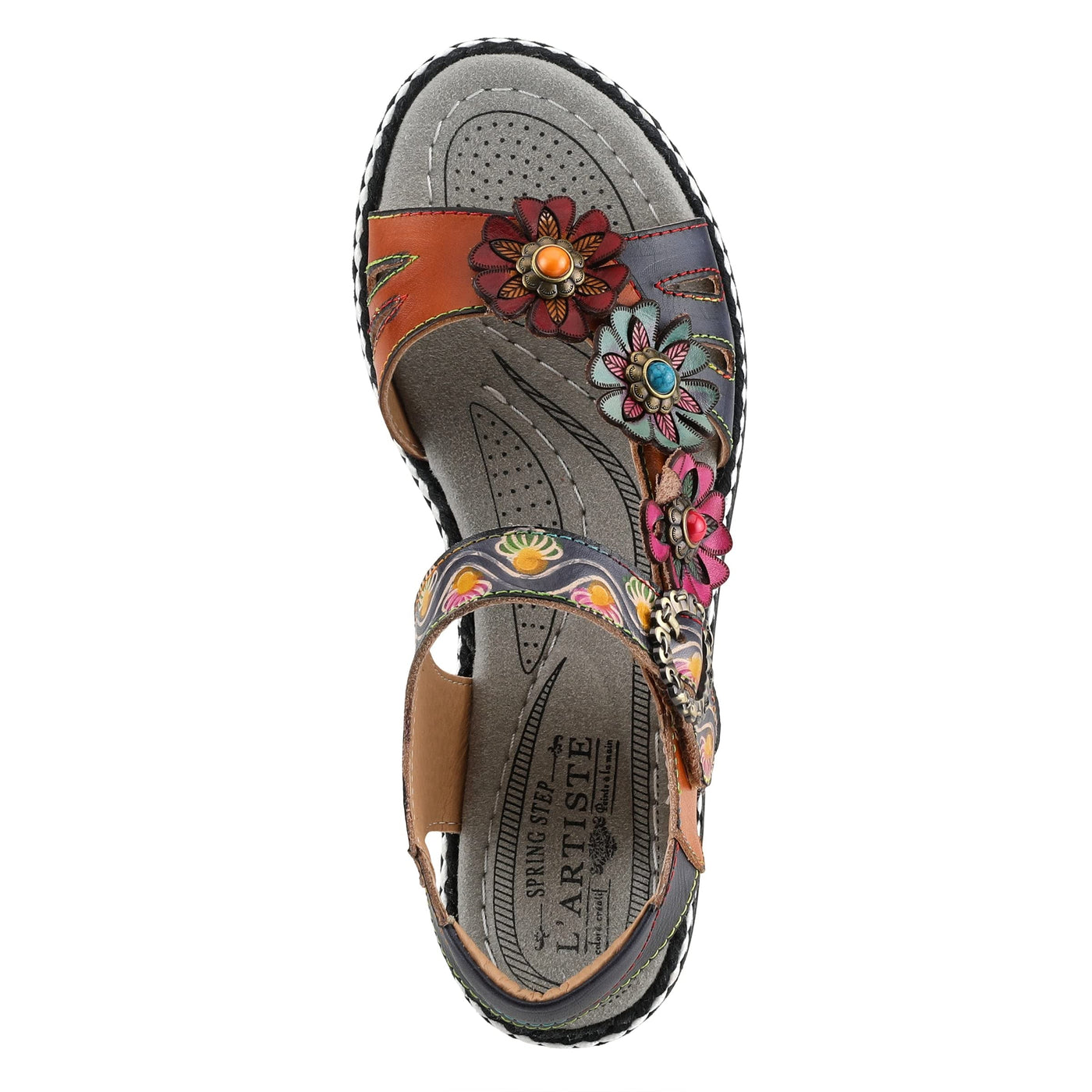 Spring Step L'Artiste Women's Laga Slide Sandal Navy Multi EU 36 / US 5.5-6
