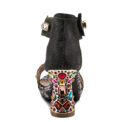 Spring Step L'Artiste Women's Jewell Quarter Strap Sandal Black EU 41 / US 9.5-10