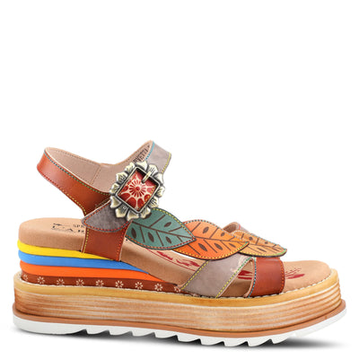 Spring Step L'Artiste Women's Irvetta Wedge Sandal Camel Multi