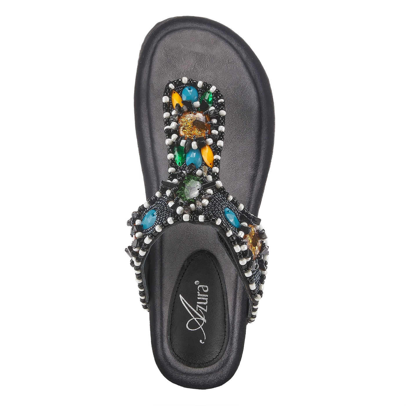 Azura Women's Platypus Slide Sandal, Black Multi, 5.5-6