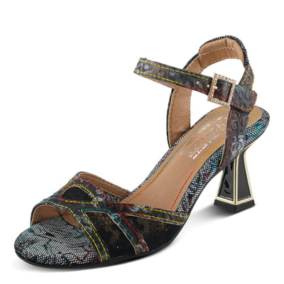 Spring Step L'Artiste Women's CHATEL Open-Toe Sandals - Classic Elegance with a Contemporary Twist Black Multi EU 36 / US 5.5-6