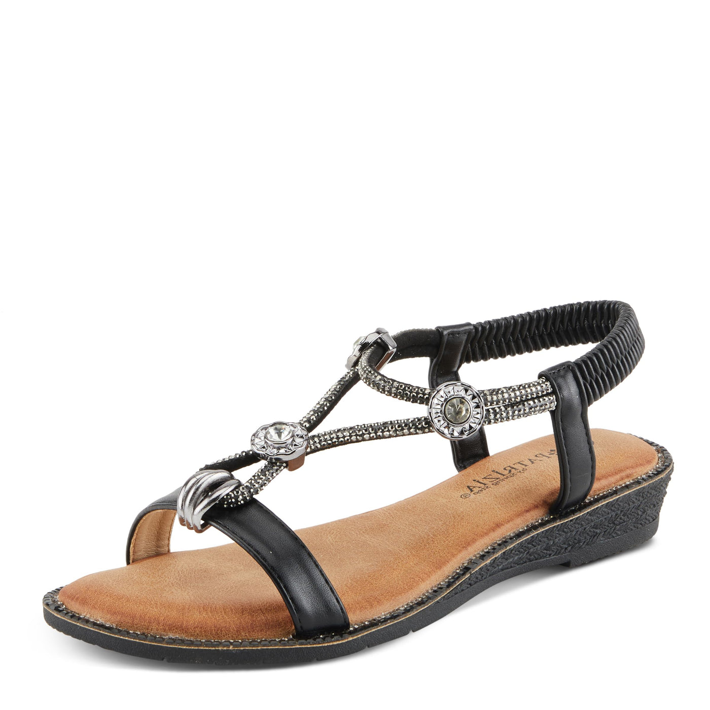 PATRIZIA Women's CHARMER T-Strap Flat Sandals Black EU 41 / US 9.5-10