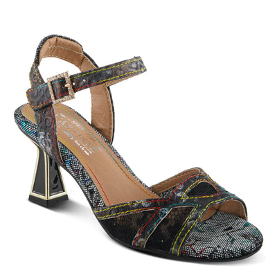 Spring Step L'Artiste Women's CHATEL Open-Toe Sandals - Classic Elegance with a Contemporary Twist Black Multi EU 36 / US 5.5-6