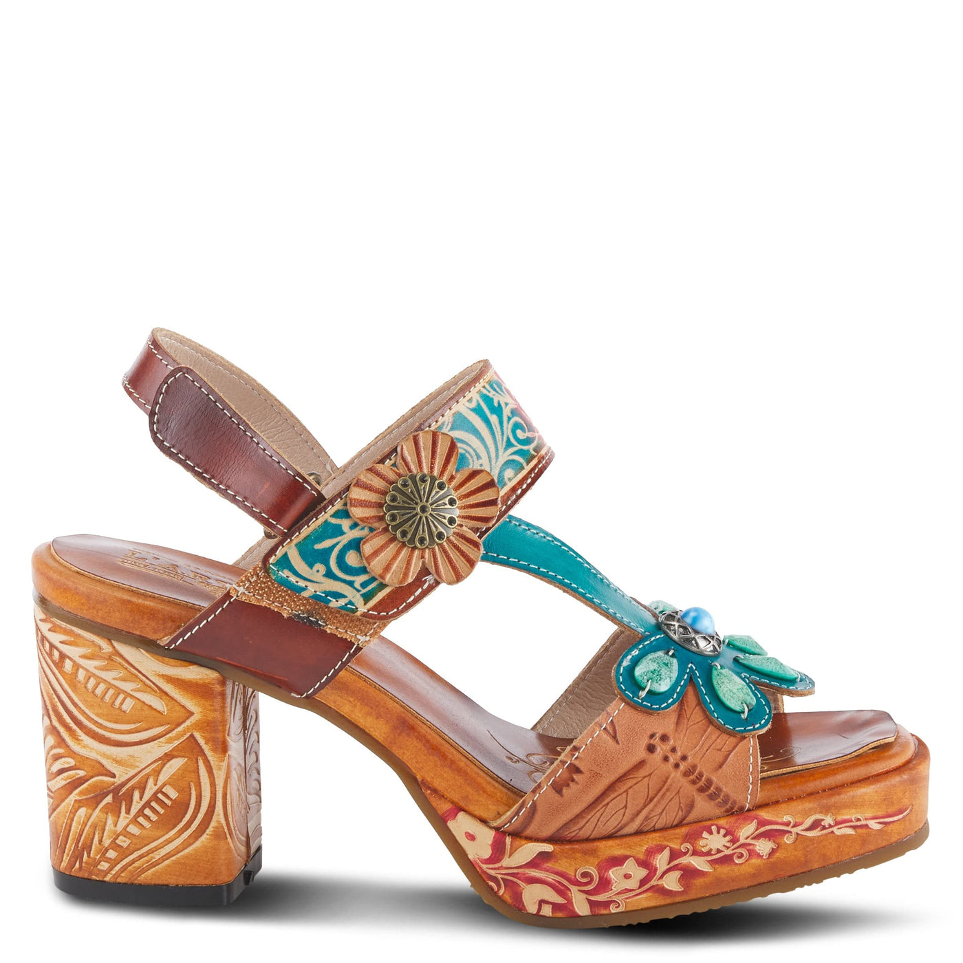 Spring Step L'Artiste Women's Gomma High Heel Sandal Camel Multi EU 42 / US 10.5-11