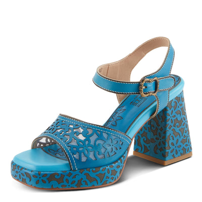 Spring Step L'Artiste Women's SAVYCHIC Platform Sandals - Open Toe, Leather and Mesh, Hook and Loop Closure Turquoise EU 42 / US 10.5-11