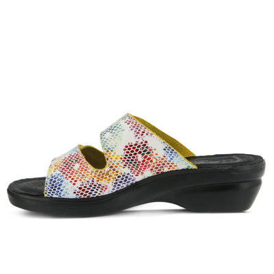 Flexus Women's Kina Slide Sandal White Multi EU 39 / US 8.5
