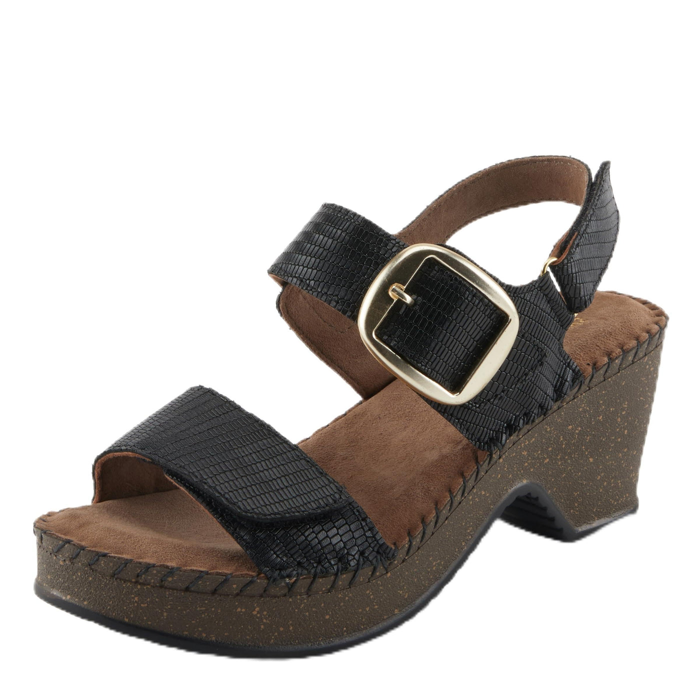 Spring Step CHENDA Women's Demi Wedge Sandals - Stylish & Comfortable, Sumptuous Suede Footbed