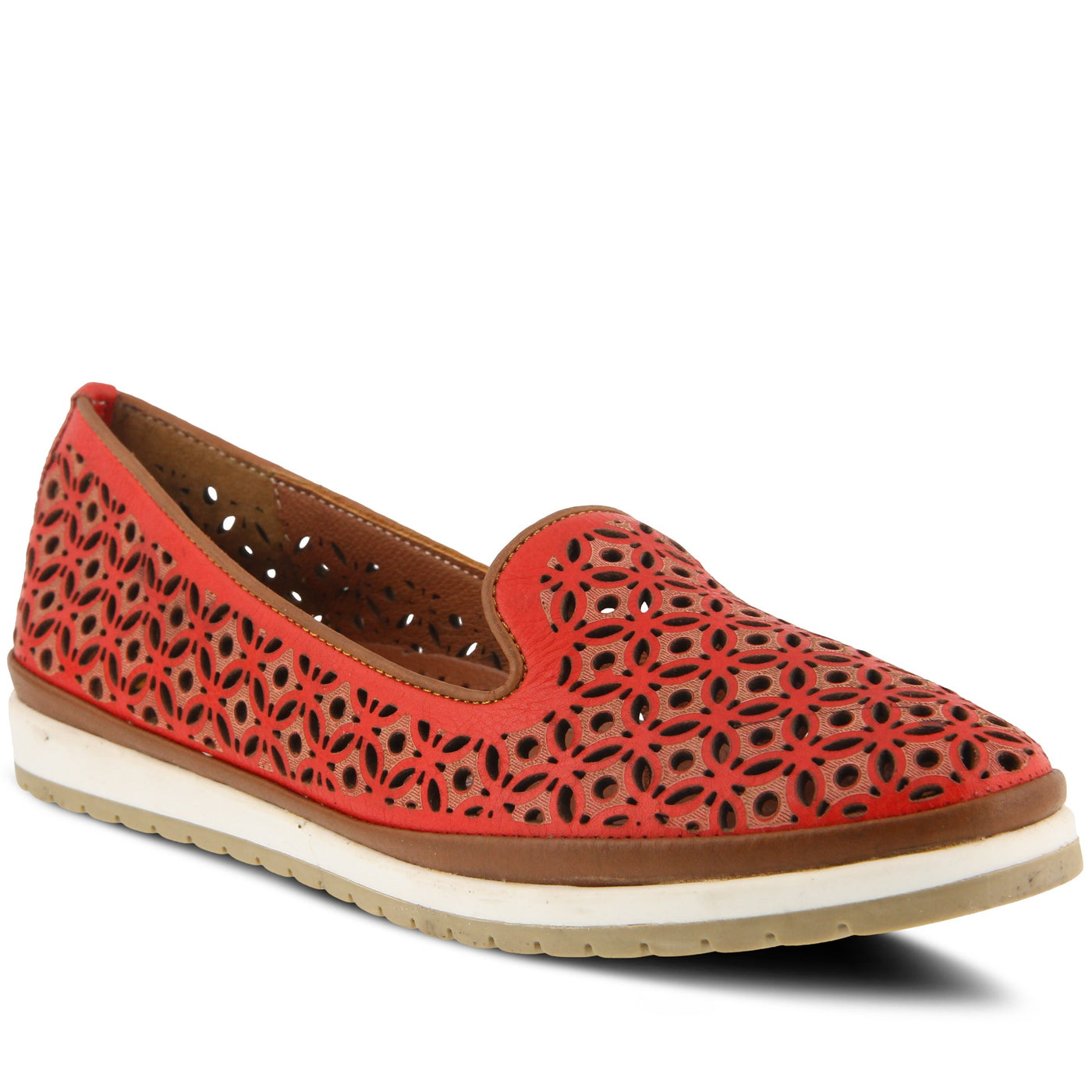 Spring Step Women's Style Tulisa Red Euro Size 37 Leather Slip-On Shoe