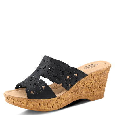 Spring Step Women's Flamyo Slide Sandal Black Nubuck EU 37 / US 6.5-7