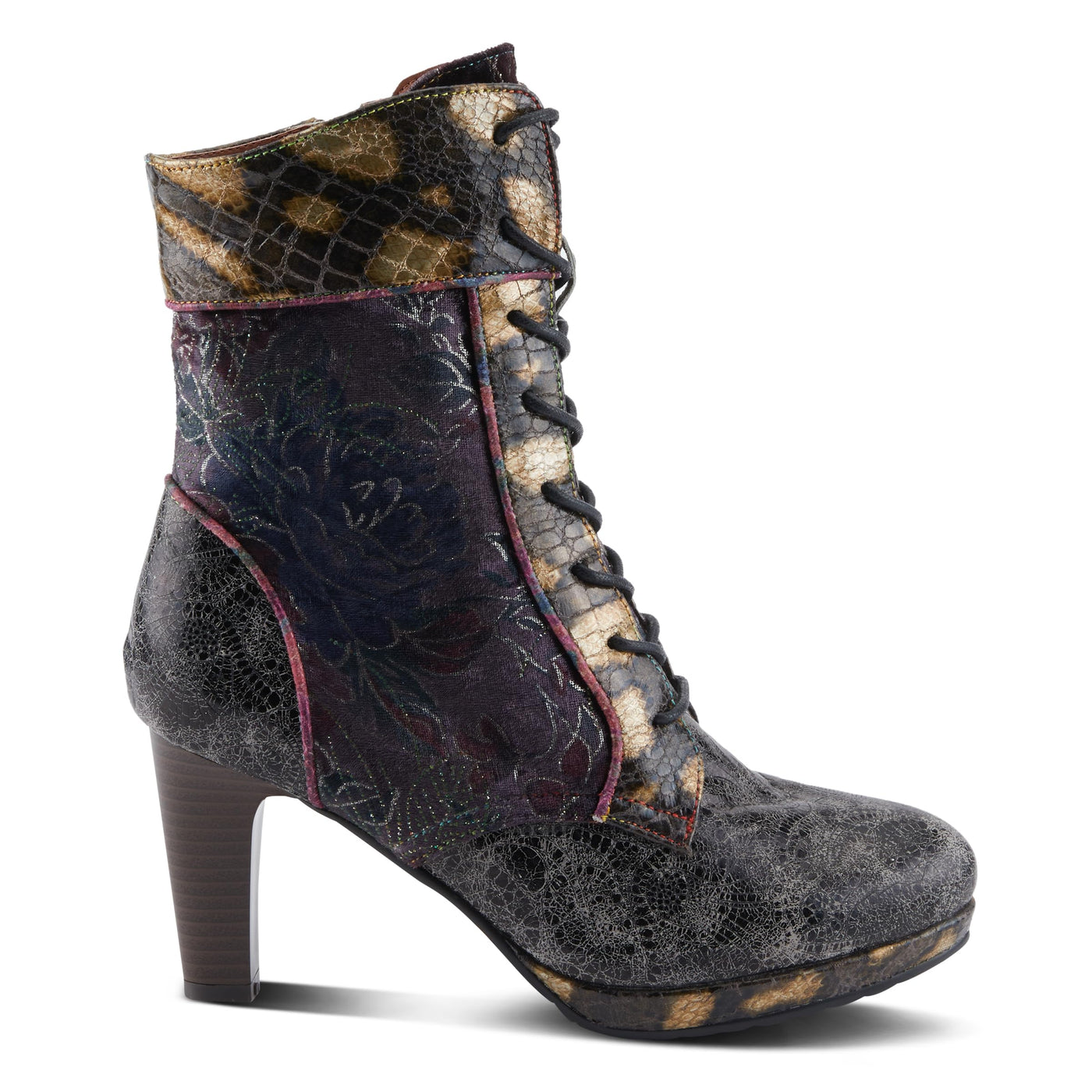 Spring Step L'Artiste Abra Women's Bold Bootie - Fierce Fashionista, Chic & Stand-Out Ankle Boots Pewter Multi EU 37 / US 6.5-7