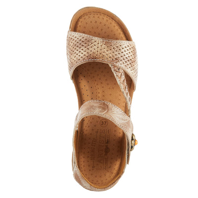 Spring Step L'Artiste Popular Sandals for Women - Ankle Strap Sandal with Hook & Loop - Hand Painted Ladies Sandals for Womens - Grey EU 35 / US 5