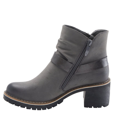 PATRIZIA Spring Step Firewood Booties for Women - Ladies Ankle Boots with Zipper Closure - Vegan Leather Womens Boots for Outdoor - Grey EU 39 / US 8.5