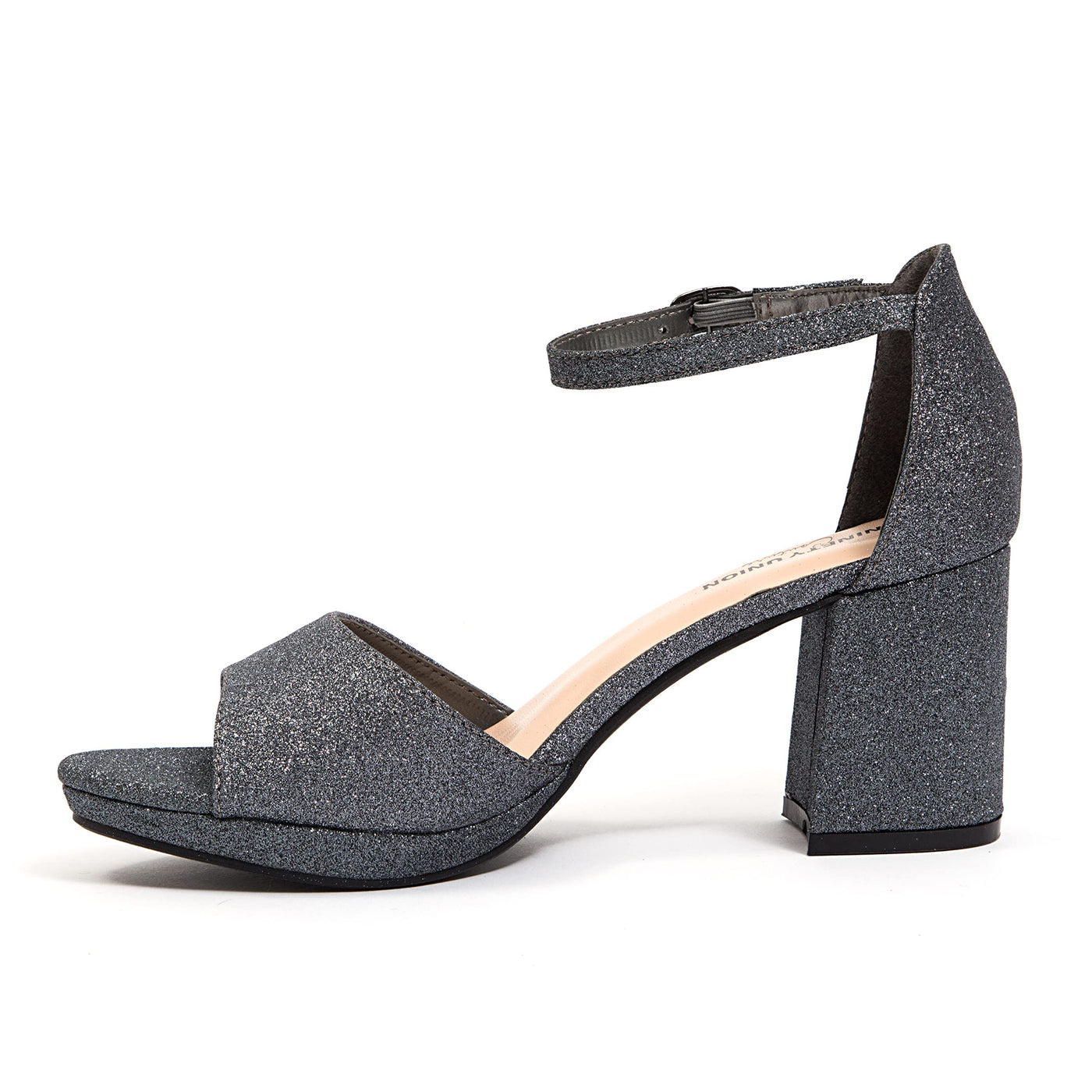 Ninety Union Jazzy Glitzy Open Till Close Back Sandal, Pewter, 10