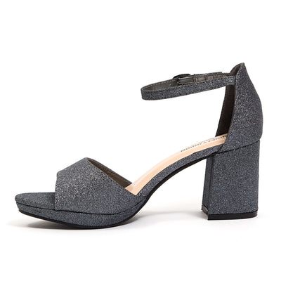 Ninety Union Jazzy Glitzy Open Till Close Back Sandal, Pewter, 10
