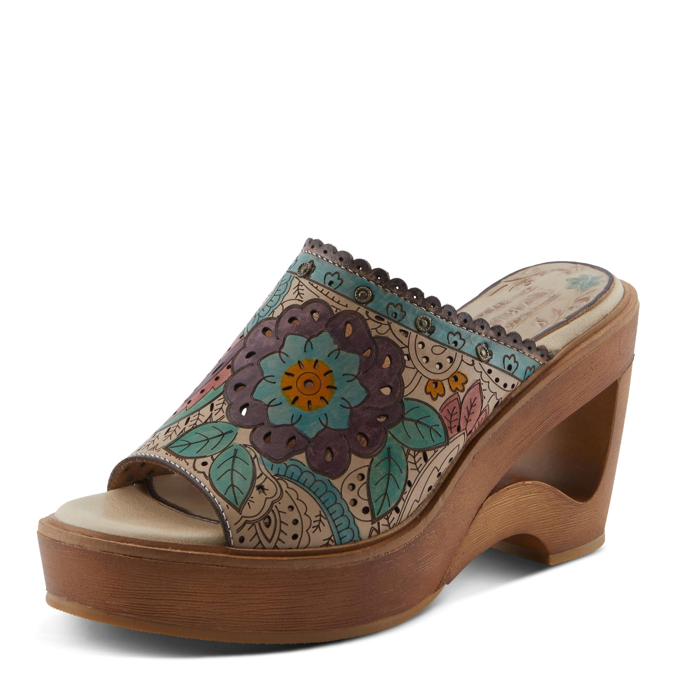 L'Artiste by Spring Step Women's Calle Sandal, Beige Multi, 8.5