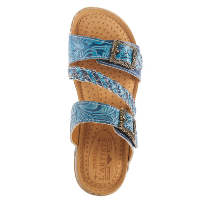 Spring Step L'Artiste Women's Astra Slide Sandal Blue EU 41 / US 9.5-10