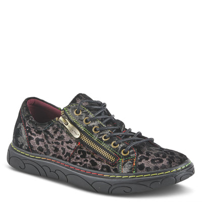 Spring Step L'Artiste Danli-Cheeta Snakers for Women - Animal Print Girls Sneaker - Ladies Fashion Snakers with Zipper and Adjustable Laces - Pewter Multi EU 41 / US 9.5-10