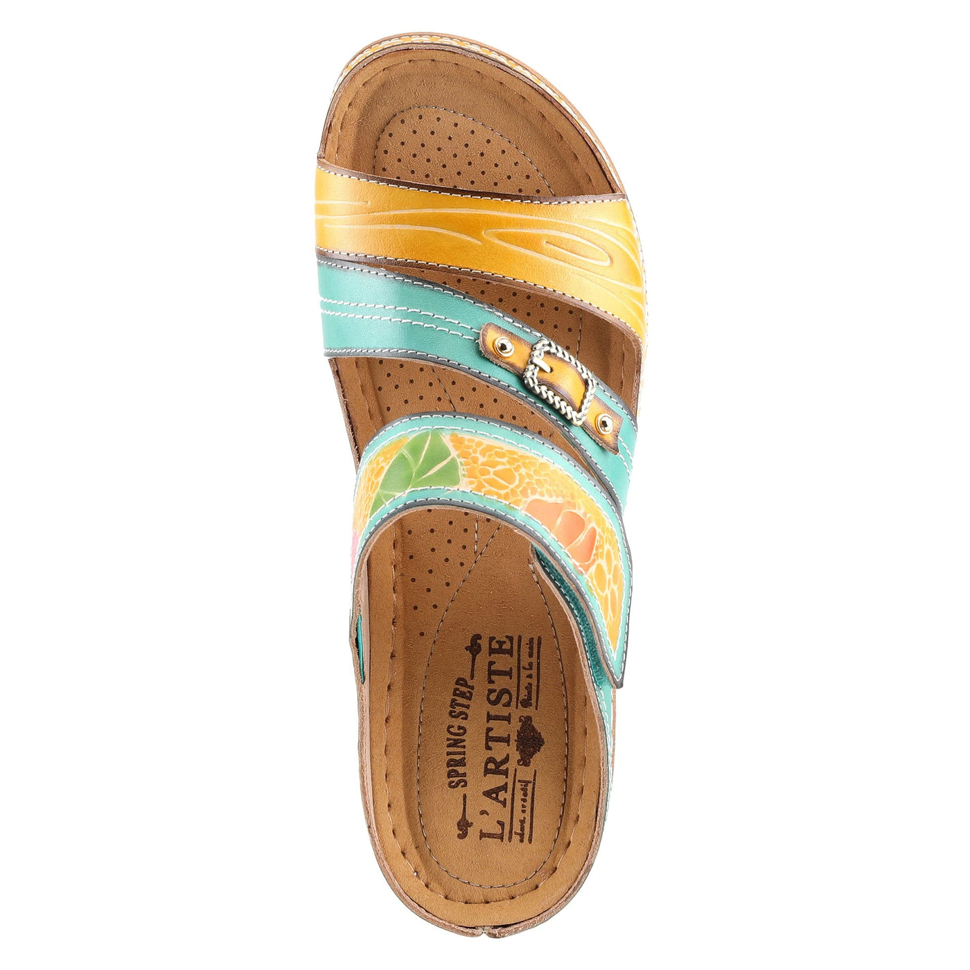 Spring Step L'Artiste Women's Udaya Slide Sandal Mint Green Multi EU 35 / US 5