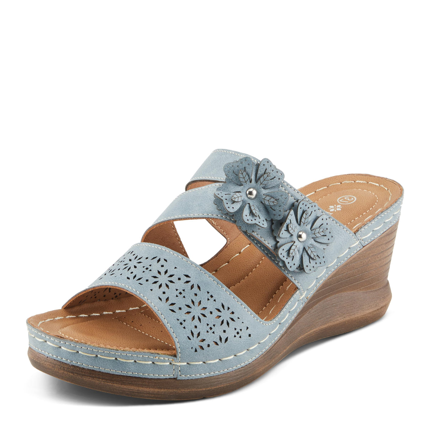 PATRIZIA Women's LOLLY Slide Wedge Sandals Blue EU 39 / US 8.5