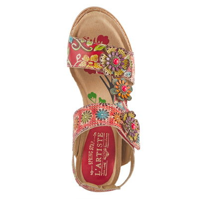 Spring Step L'Artiste Women's Guitarra Back Strap High Heel Sandal Red Multi EU 35 / US 5
