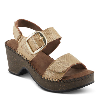 Spring Step CHENDA Women's Demi Wedge Sandals - Stylish & Comfortable, Sumptuous Suede Footbed Gold EU 40 / US 9