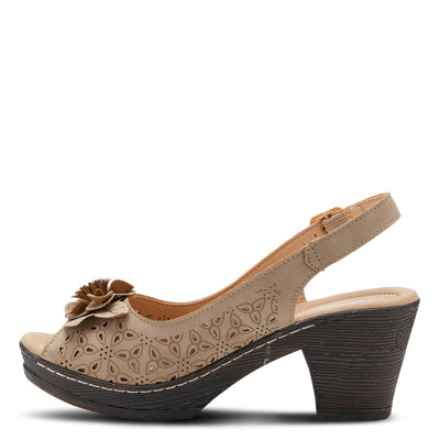 PATRIZIA Women's Doriday Ankle Strap Slingback Sandal with Flower White EU 39 / US 8.5