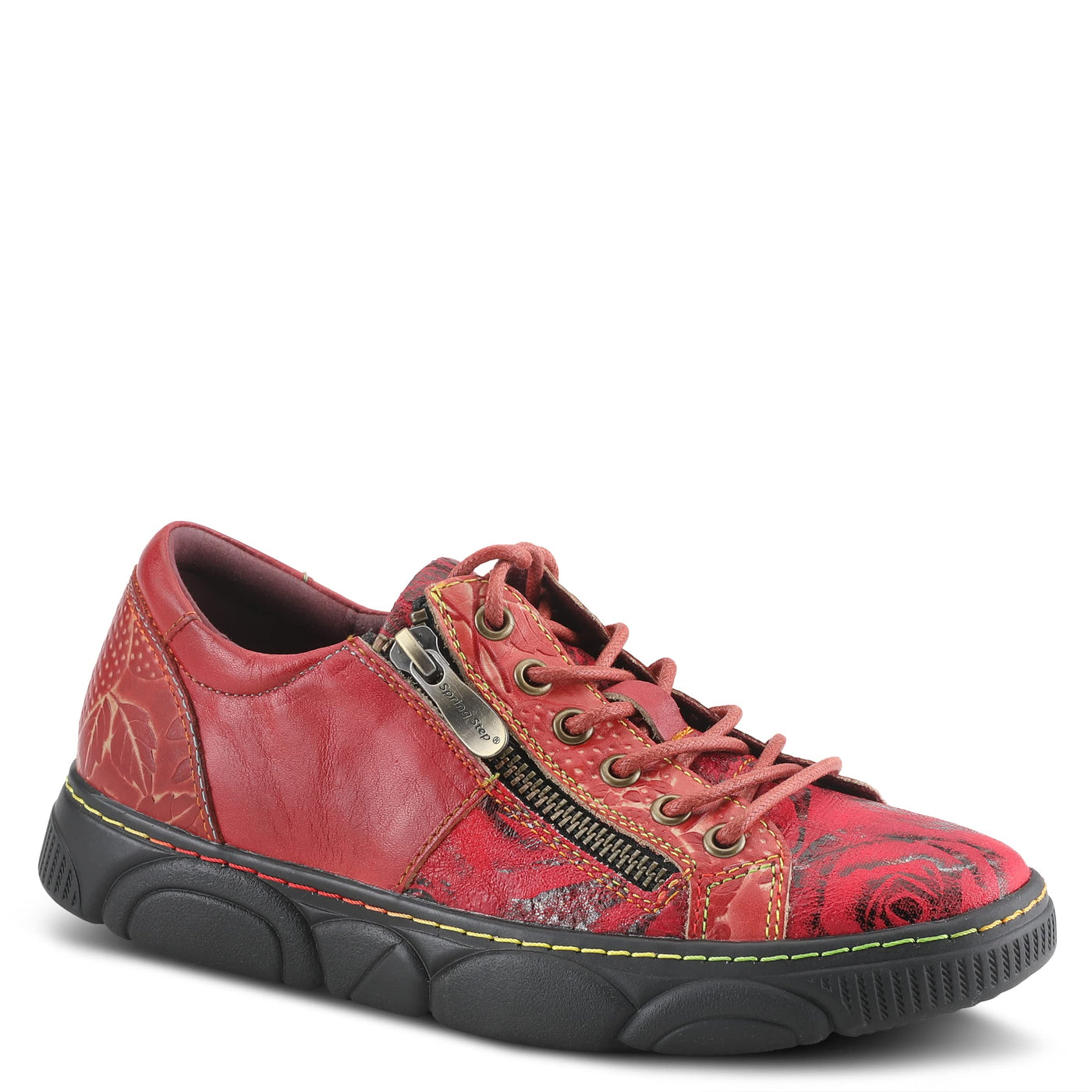 Spring Step L`Artiste Danli-Bloom Sneakers for Women - Sneaker Shoes for Women with Adjustable Metal Zipper - Womens Sneaker Shoe for Outdoor - Red Multi EU 42 / US 10.5-11