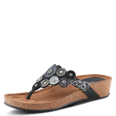 Azura Women's Chiara Slide Sandal, Black Multi, 6.5-7
