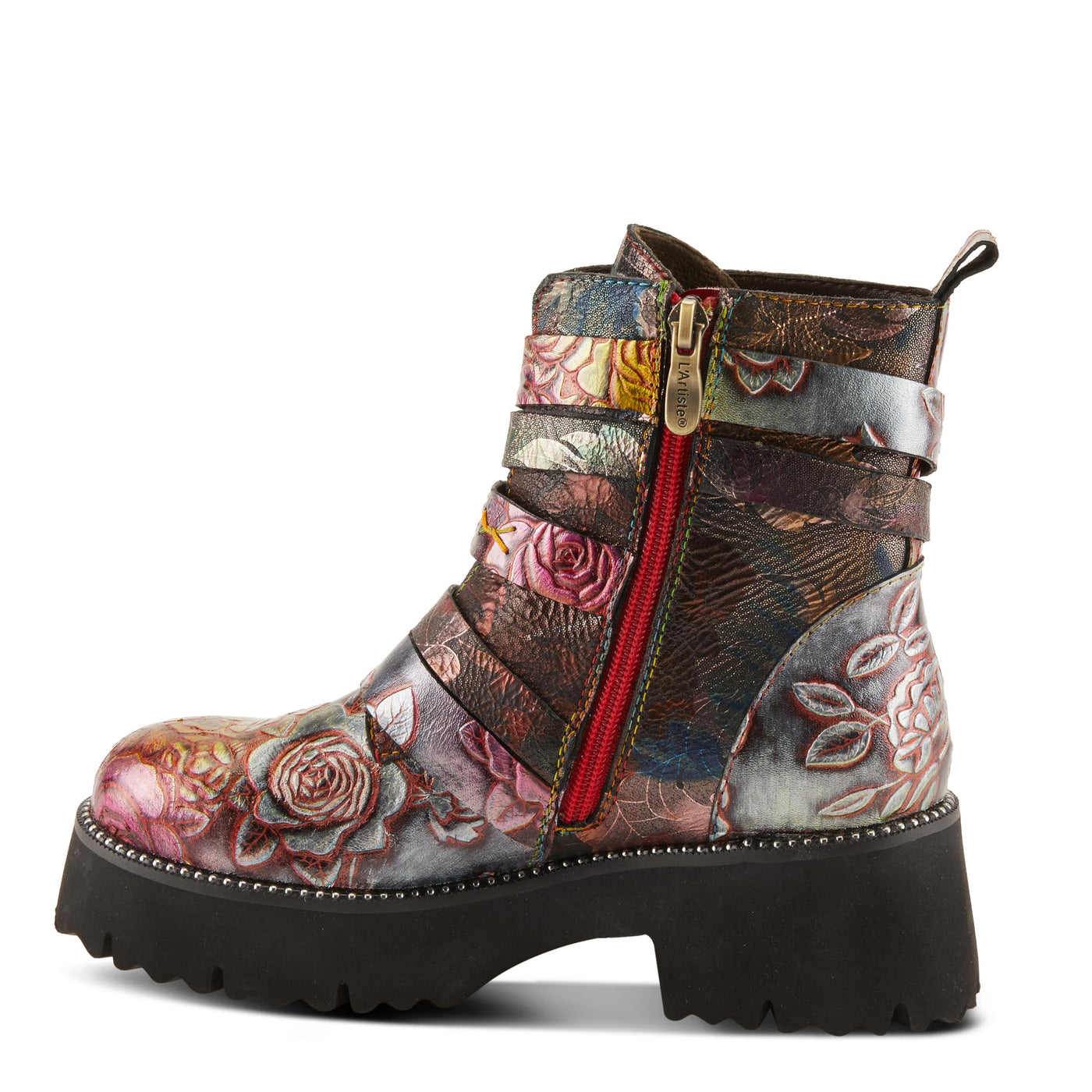 Spring Step L'Artiste Women's Rosaleen Leather Bootie Brown Multi EU 37 / US 6.5-7