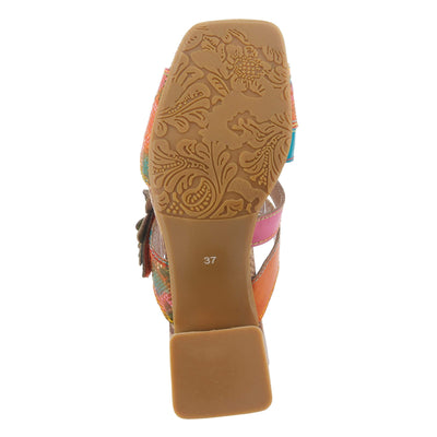 Spring Step L'Artiste Women's Izetru Slide Sandal Orange Multi EU 38 / US 7.5-8