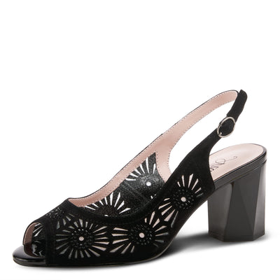 Azura Women's Engagement Heeled Sandal, Black Suede, 8.5