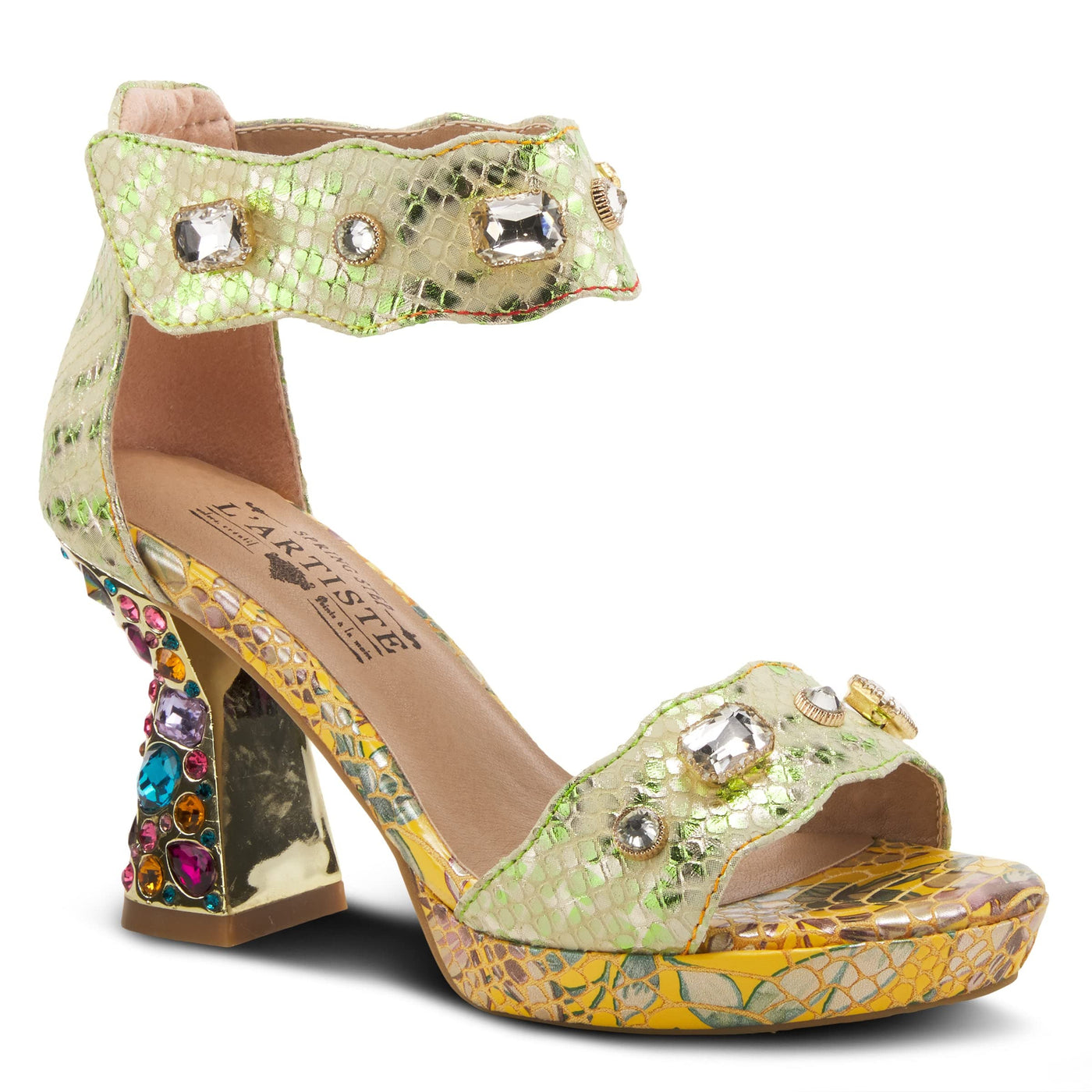 Spring Step L'Artiste Women's Jewell Quarter Strap Sandal Yellow EU 37 / US 6.5-7