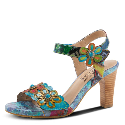 Spring Step L'Artiste Women's Gardena Quarter Strap Sandal Blue Multi EU 41 / US 9.5-10