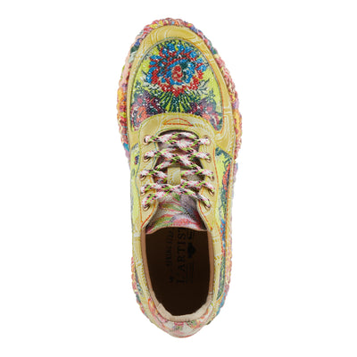 Spring Step L'Artiste Women's CAFFEY Multicolored Fashion Sneakers | Unique Energetic Patterns Lime Green Multi EU 37 / US 6.5-7