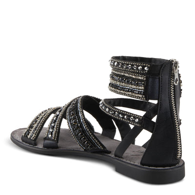 Azura Women's Andromeda Gladiator Flat Sandals with Jewels Black Multi EU 39 / US 8.5