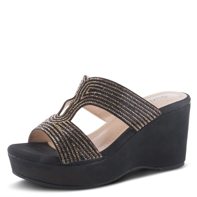 PATRIZIA Women's Cherlyn Slide Wedge Sandal Black EU 40 / US 9