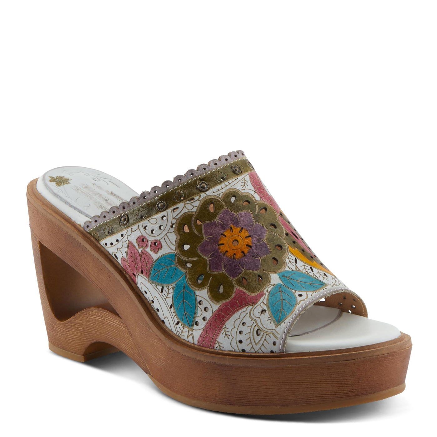 L'Artiste by Spring Step Women's Calle Sandal, White Multi, 6.5-7