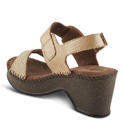 Spring Step CHENDA Women's Demi Wedge Sandals - Stylish & Comfortable, Sumptuous Suede Footbed Gold EU 40 / US 9