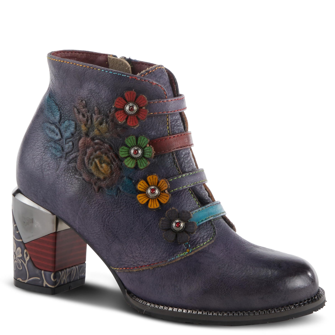Spring Step L'Artiste Women's Maleeka Leather Mid Calf Boot Purple Multi EU 36 / US 5.5-6