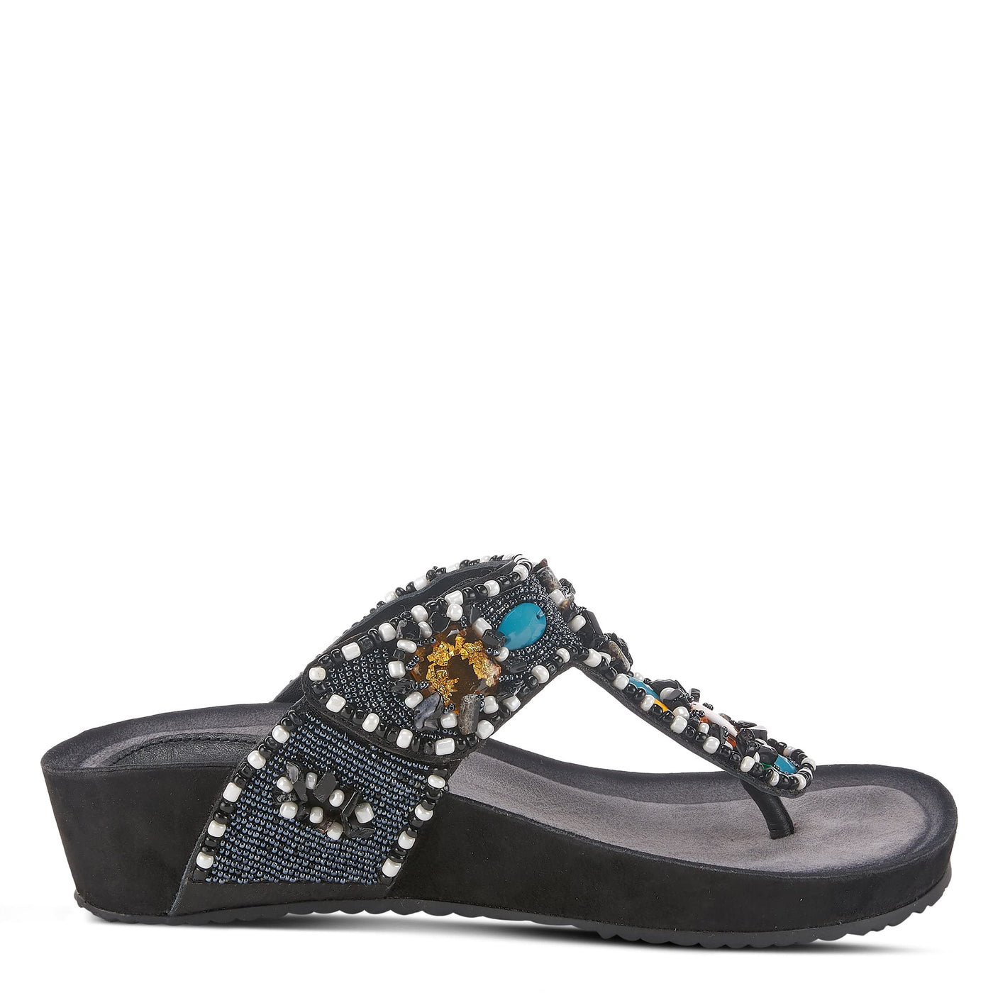 Azura Women's Platypus Slide Sandal, Black Multi, 5.5-6