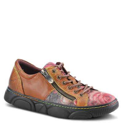 Spring Step L`Artiste Danli-Bloom Sneakers for Women - Sneaker Shoes for Women with Adjustable Metal Zipper - Womens Sneaker Shoe for Outdoor - Camel Multi EU 37 / US 6.5-7
