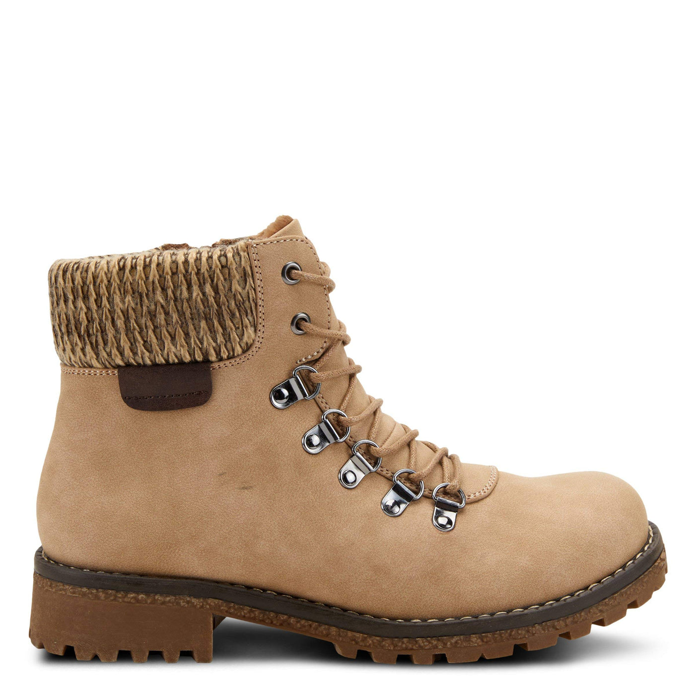 PATRIZIA Spring Step Clarris Lace-Up Booties for Women - Ladies Boots with Cozy Faux Fur Lining - Tonal Stitching Ankle Boots for Womens - Beige EU 37 / US 6.5-7
