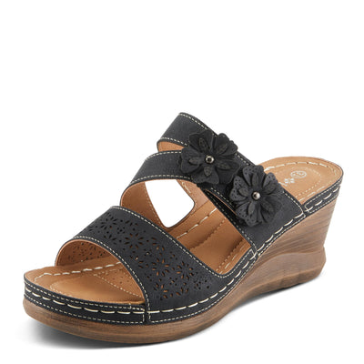 PATRIZIA Women's LOLLY Slide Wedge Sandals Black EU 42 / US 10.5-11