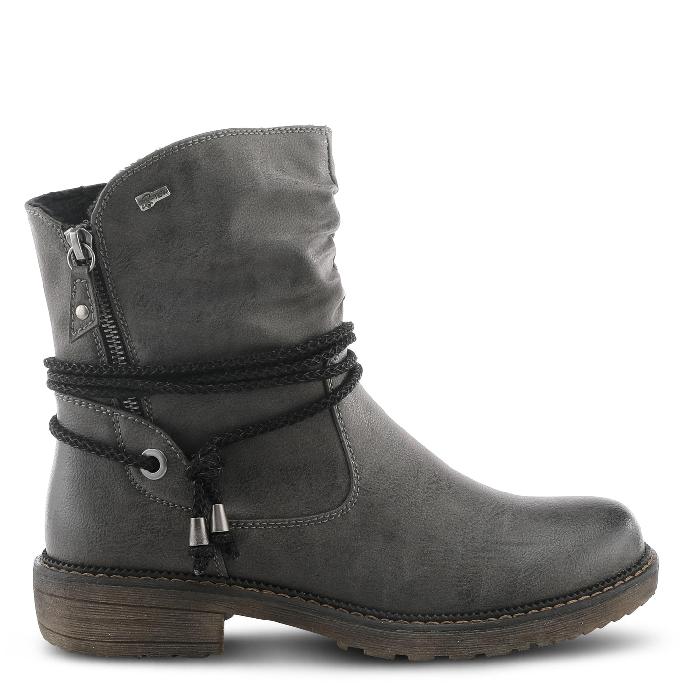 Spring Step Relife Kathie Mid-Calf Boots for Women - Waterproof Ladies Boots With Zipper Closure - Western Low Heel Ankle Boots for Women - Grey EU 37 / US 6.5-7