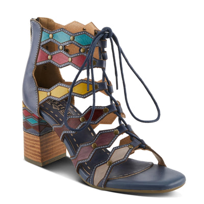 L'Artiste by Spring Step Women's Artdeco Sandal, Navy Multi, 5.5-6
