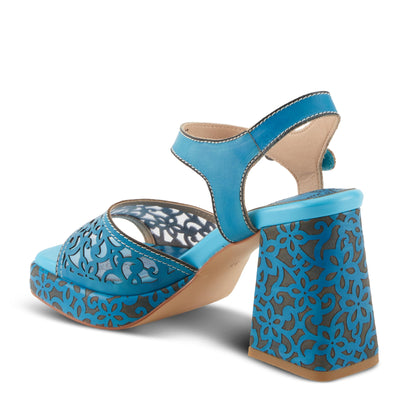 Spring Step L'Artiste Women's SAVYCHIC Platform Sandals - Open Toe, Leather and Mesh, Hook and Loop Closure Turquoise EU 42 / US 10.5-11
