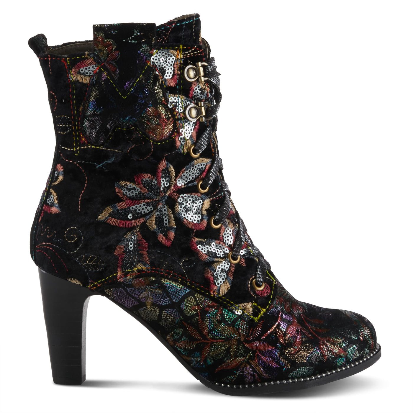 Spring Step L'Artiste Women's Glisten Leather Bootie Black Multi EU 41 / US 9.5-10