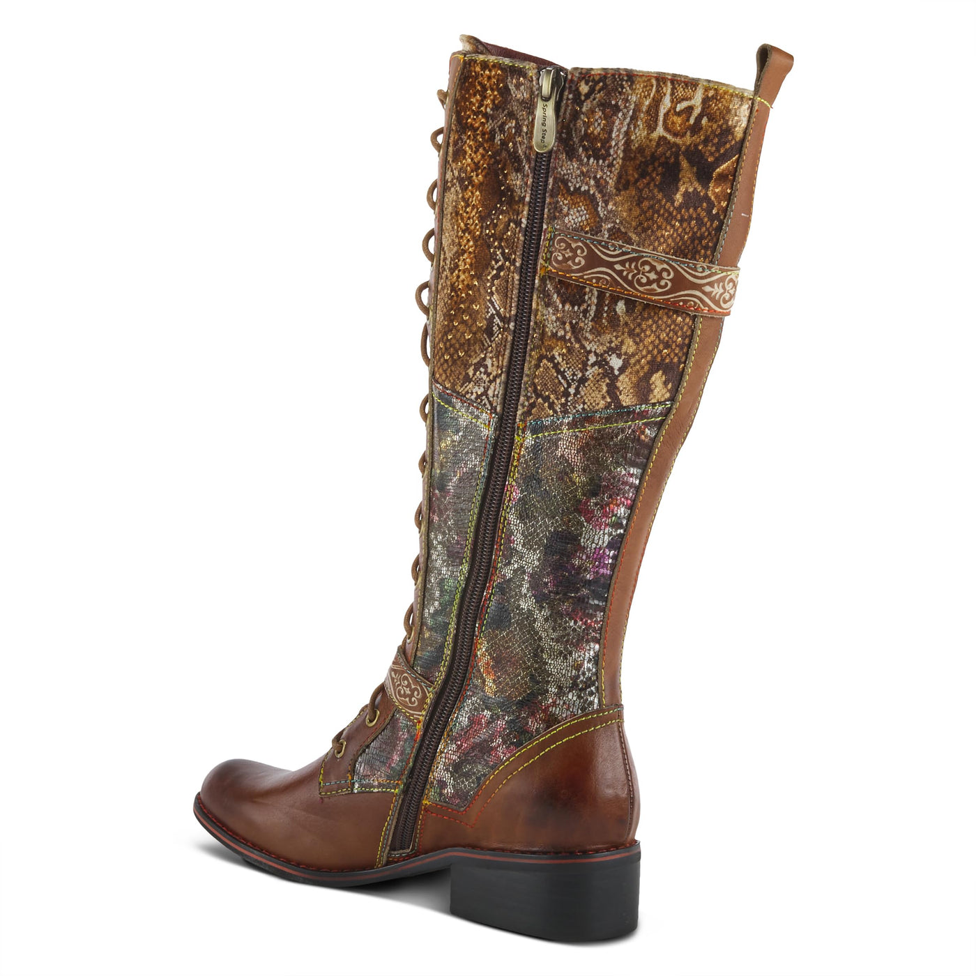 Spring Step L'Artiste Women's Vaneyck Leather Tall Boot Brown Multi EU 37 / US 6.5-7