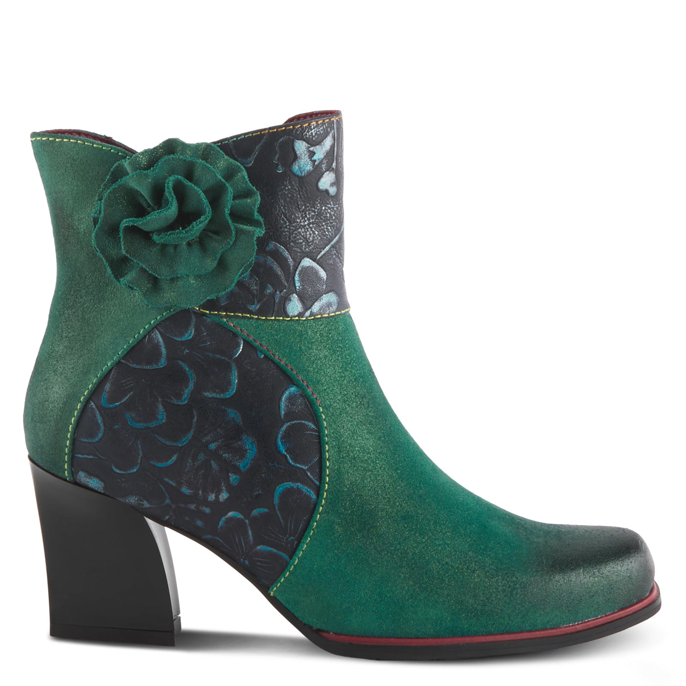 Spring Step L'Artiste Women's Zinna Leather Bootie Teal Multi EU 39 / US 8.5